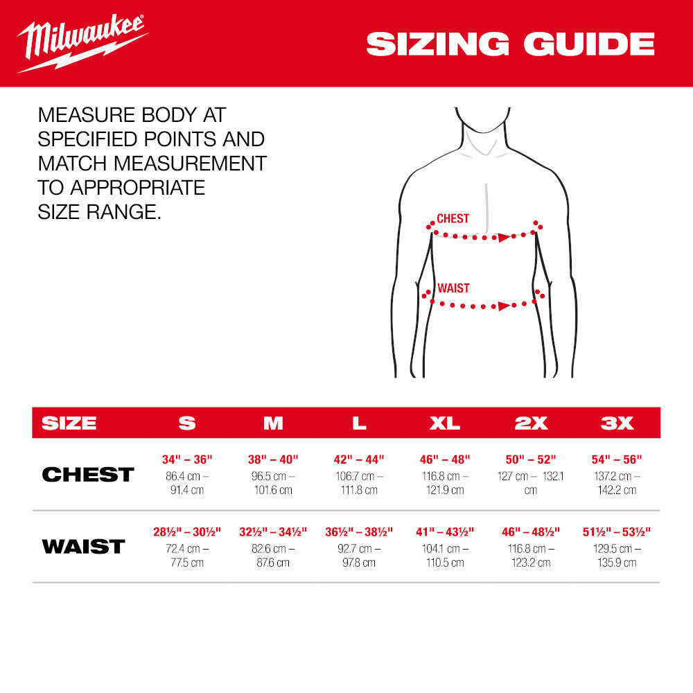 Milwaukee M102B-21XL M12 12V Durable Li-Ion Heated AXIS Jacket