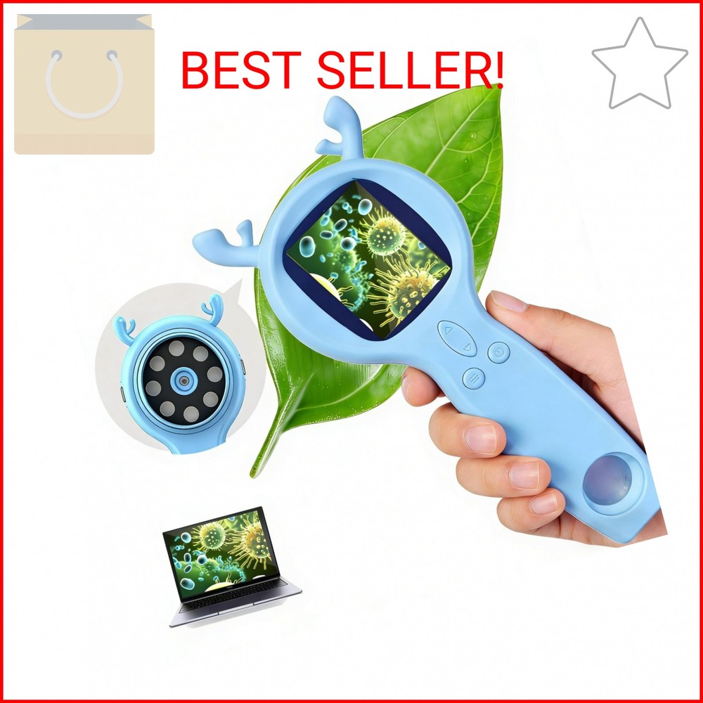 Handheld Digital Microscope, STEM Educational Science Learning Activity Kit, 500