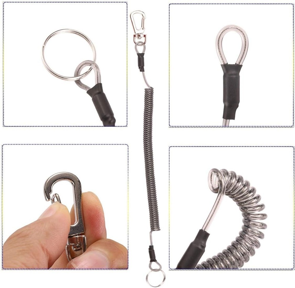Fishing Lanyard (7Pcs) Safety Retractable Coiled Tether