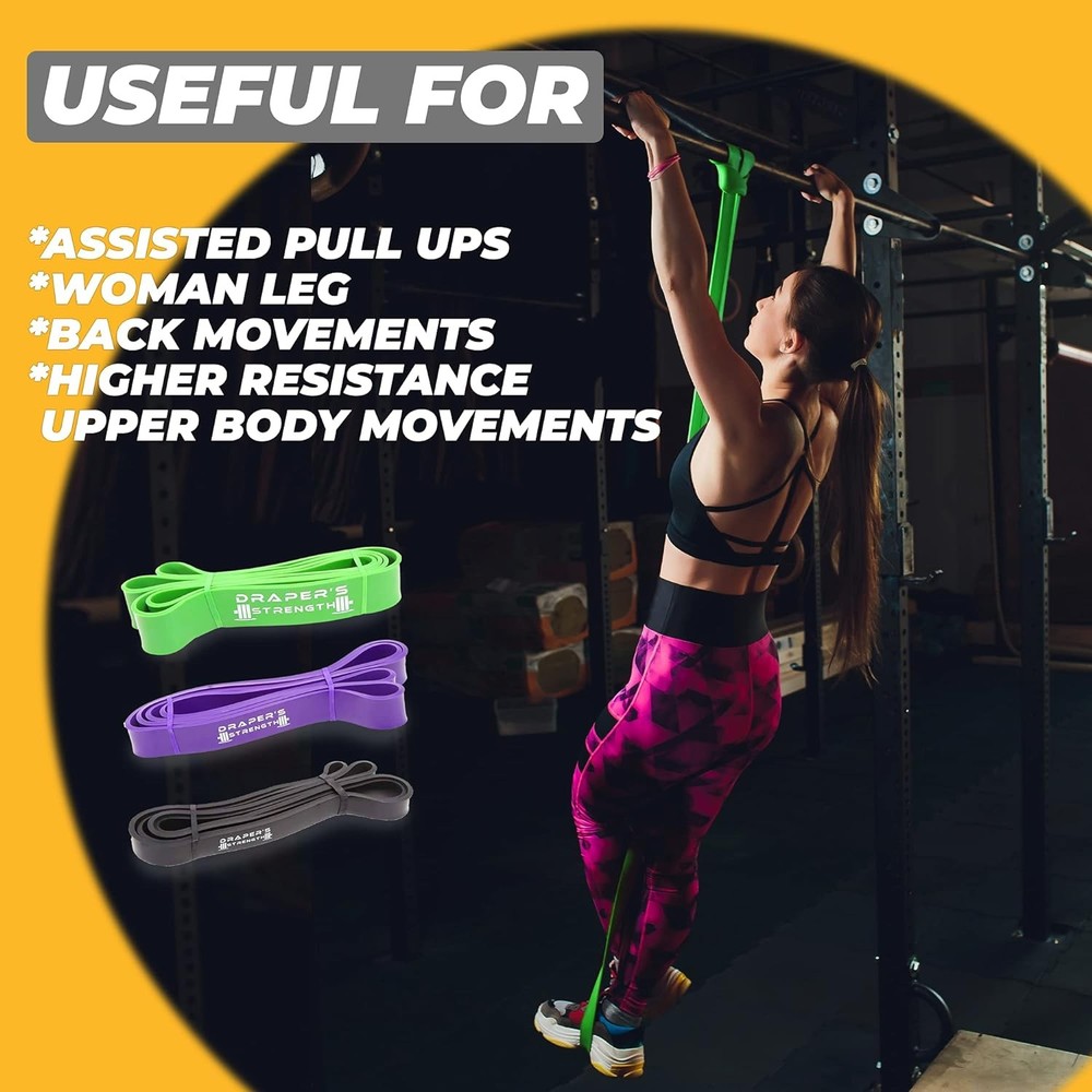Heavy Duty Resistance Stretch Loop Bands for Powerlifting Training & Pull Ups