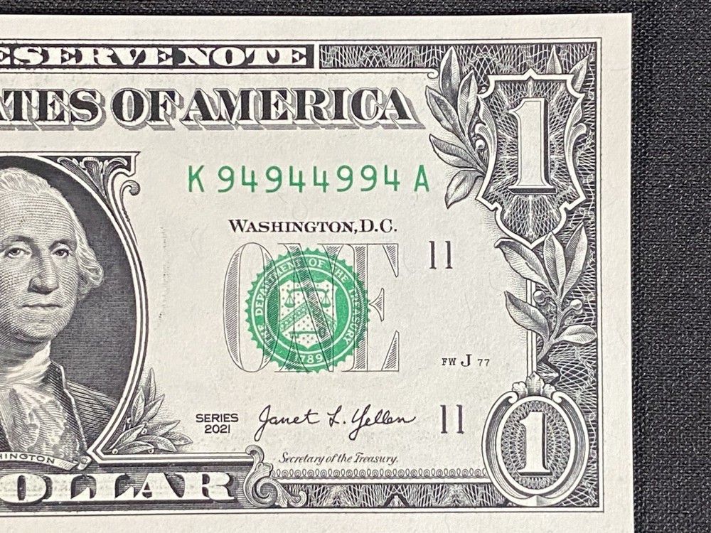 2021 - $1 - Binary Ink Transfer K94944994 - UNC