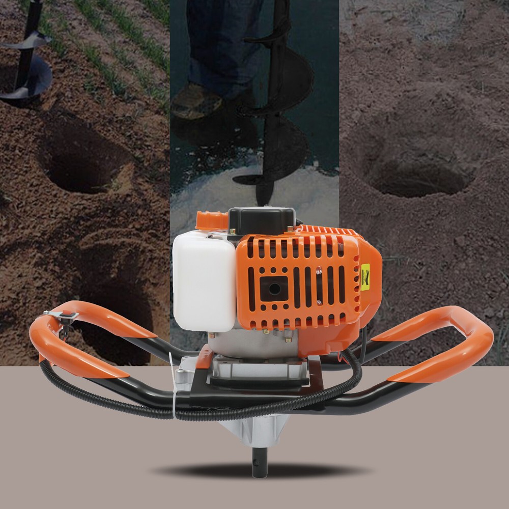 52CC 2.4HP 2Stroke Post Hole Digger Earth Auger Gasoline One Man Machine 3xDrill