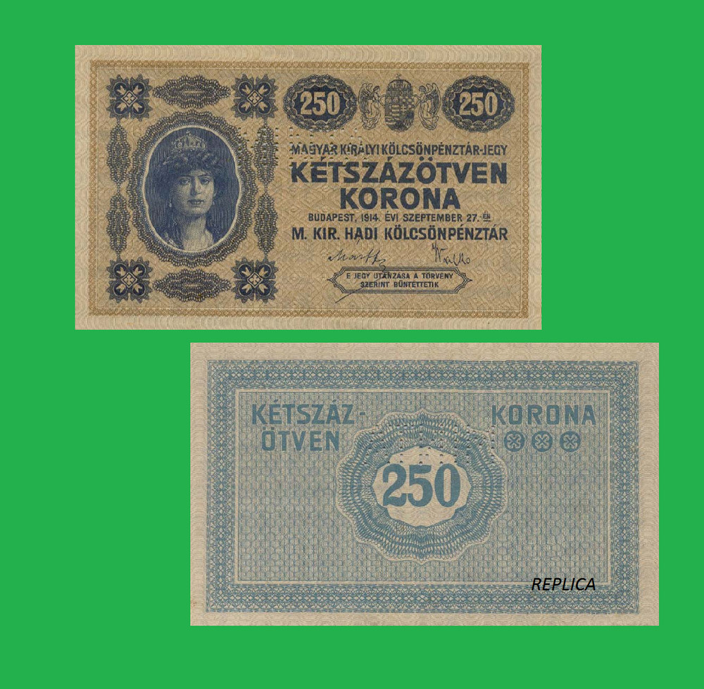 Hungary 250 korona 1914 *+  Copy