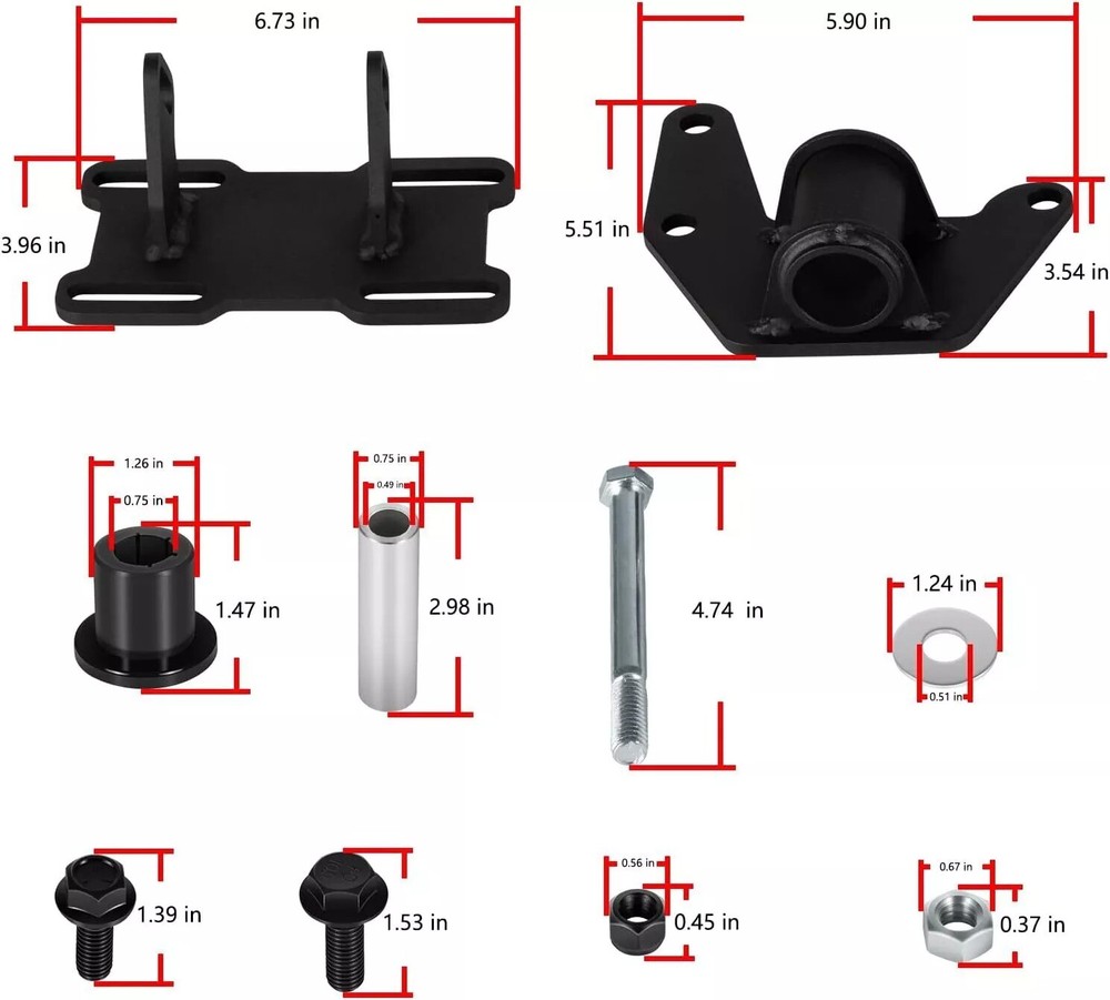 LS Conversion Engine Swap Mounts Adjustable with Hardware for GM Body LS1 2 LSX