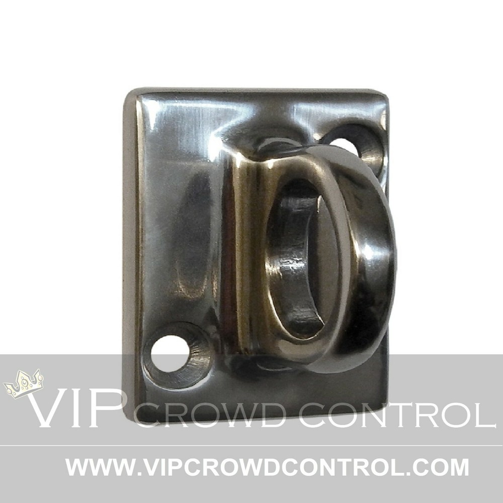 ROPE STANCHION WALL PLATE, MIRROR POLISHED, VIP CROWD CONTROL