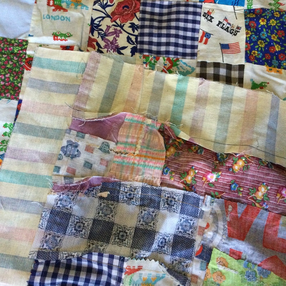 Vintage Quilt Patchwork Top Small 52” X 72”