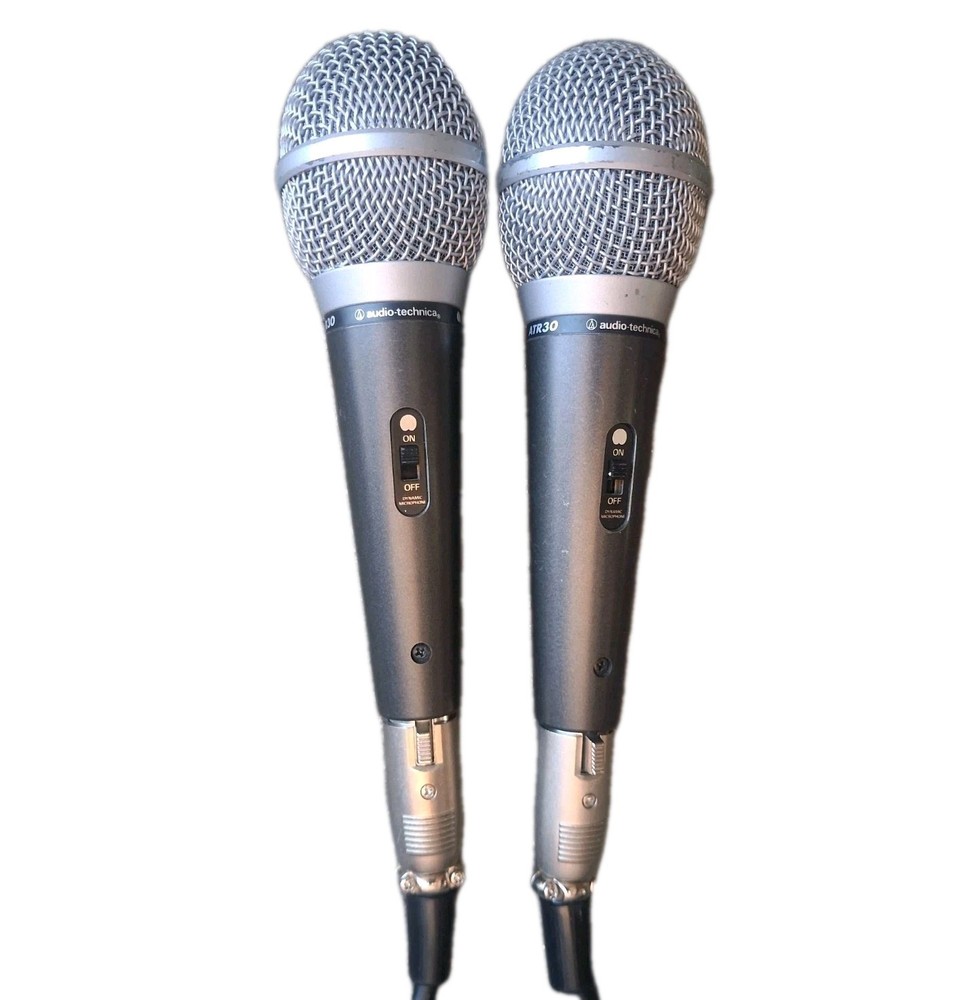🔥  AUDIO-TECHNICA ATR30  2 (Pair) Microphones With Cables 🎤