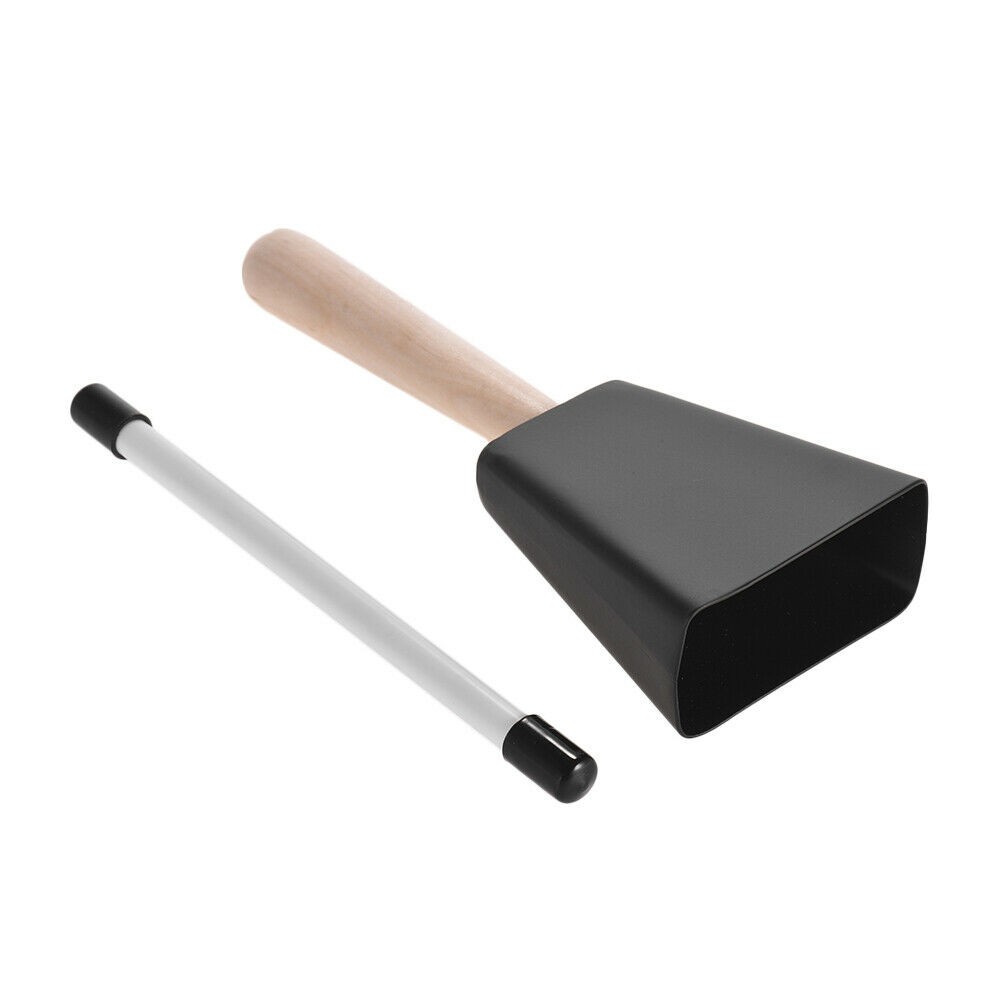 Wood Steel Cowbell Mallet + Stick Drum Percussion Set Musical Instrument Gift