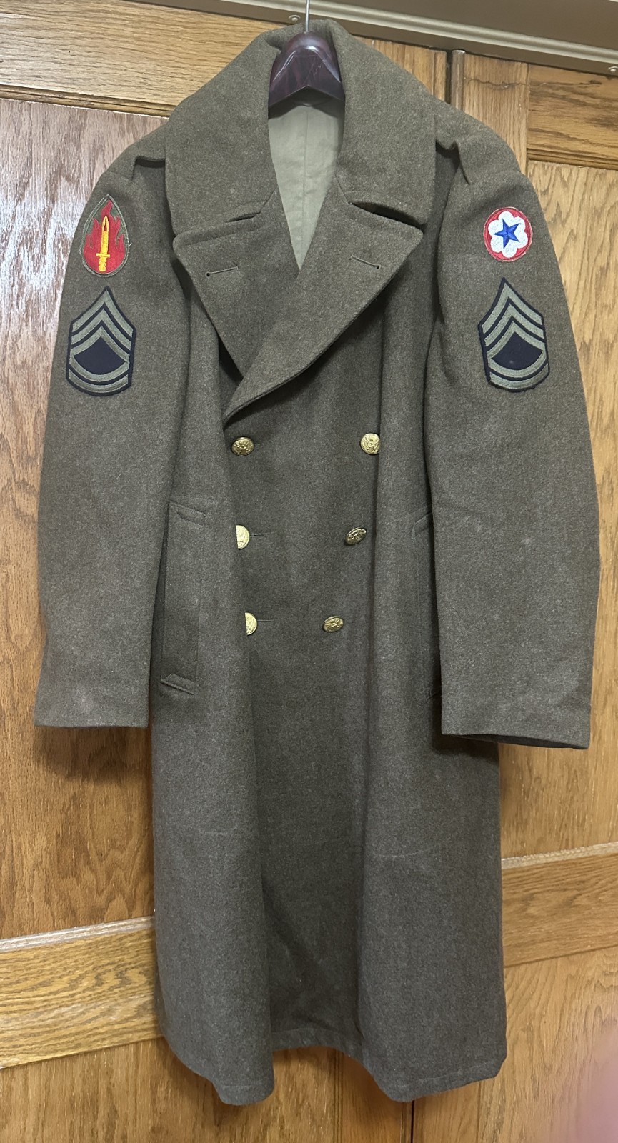 WWII 63rd Infantry Div Named Officer Uniform Overcoat Jacket Ribbon Medal Photo