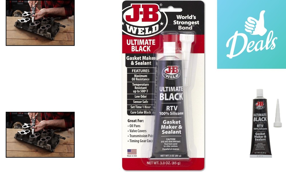 3 oz Ultimate Black Silicone Gasket Maker - Temperature Resistant & Sensor Safe