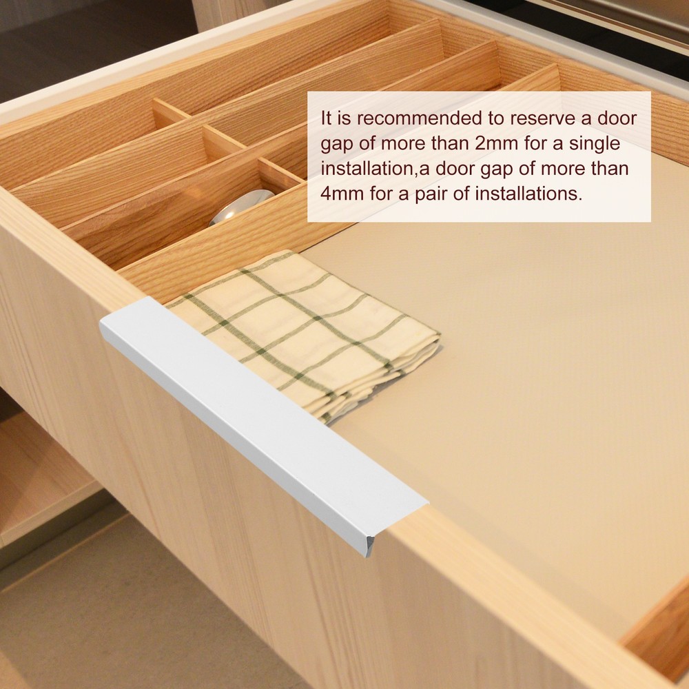 Cabinet Edge Finger Pull, 5pcs 300mm / 11.81" Hidden Cabinet Pulls, Silver