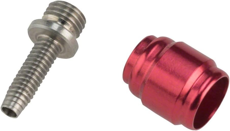 SRAM Stealthamajig Disc Brake Hose Fitting Kit 1 Threaded Hose Barb, 1 Red Comp