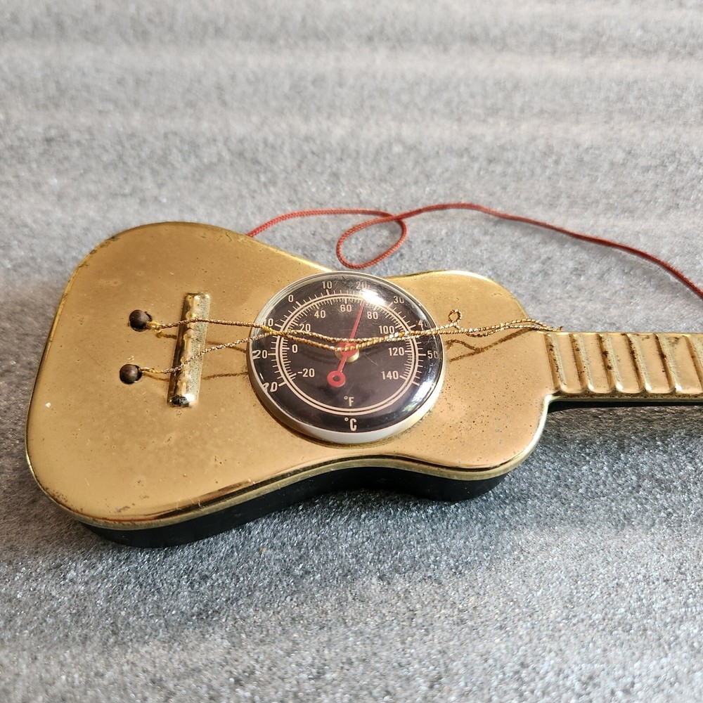 Vintage Miniature Guitar with Thermometer