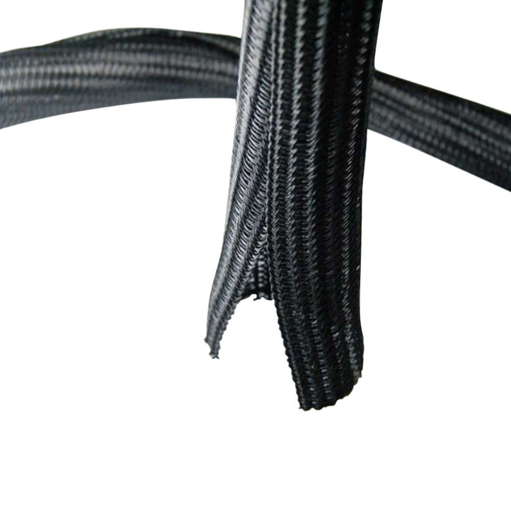 50FT x 1" inch Black Cable Management Sock Wrap Jacket Cabling Organizer