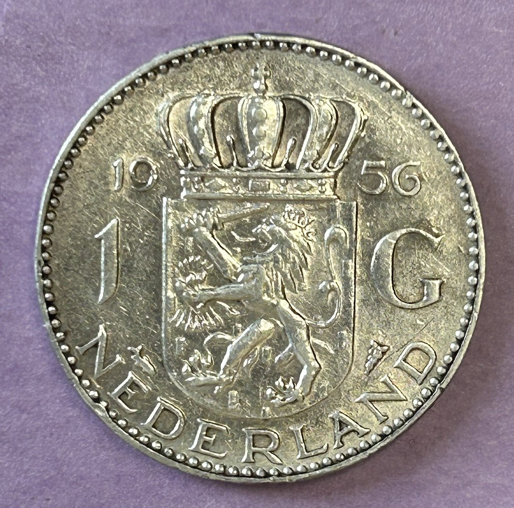1956 Netherlands One Gulden Silver Coin