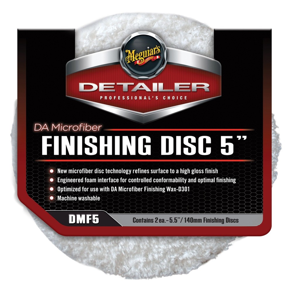 Meguiars DMF5 5" Microfiber Dual Action Hook-and-Loop Finishing Pad 2 Pieces
