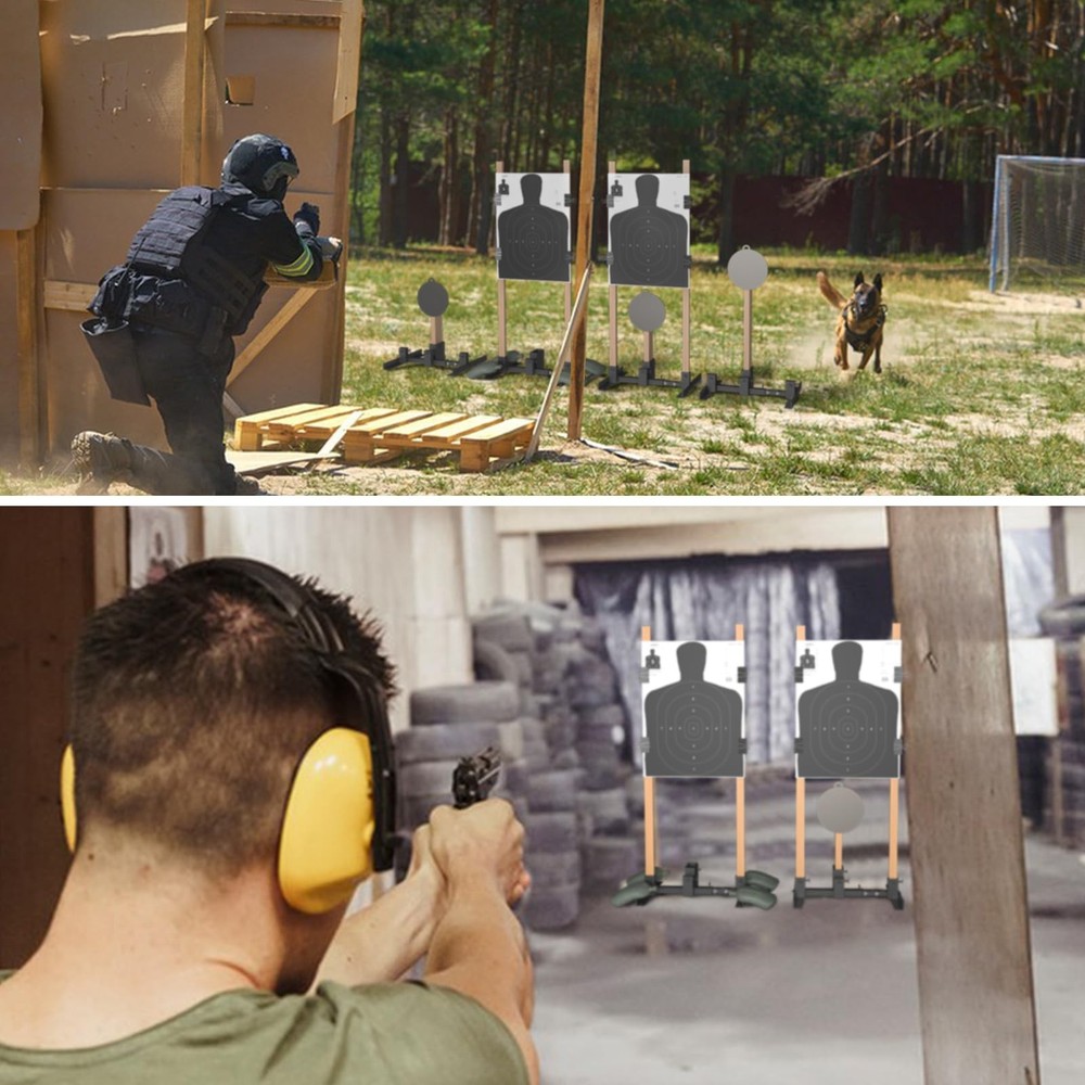 2-in-1 Shooting Target Stand Base Adjustable Width from 8" to 24" for USPSA/I...
