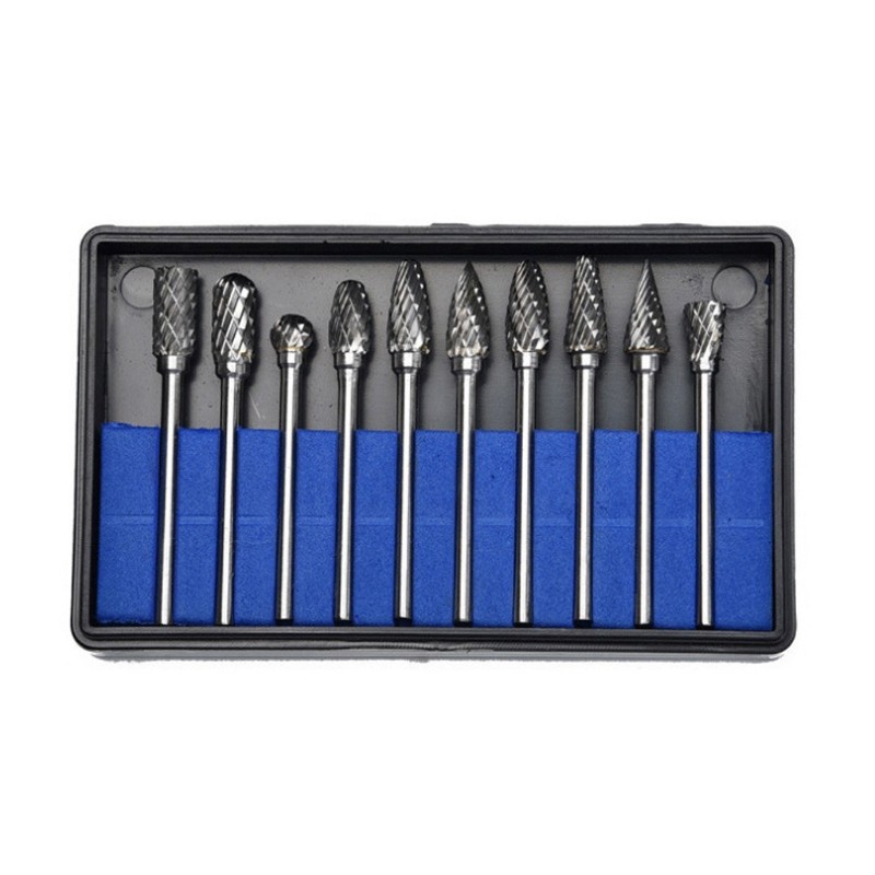 Steel Carbide Rotary File Solid Metal for Sharp Grinding Drill Bit 10 P