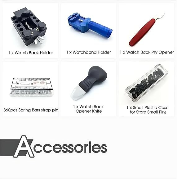 504pcs Watch Repair Kit Watchmaker Back Case Remover Opener Link Pin Spring Bar