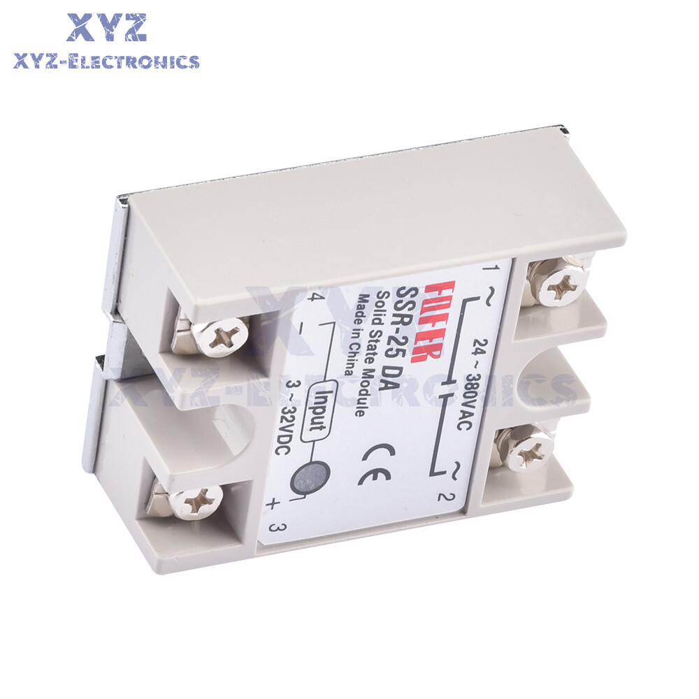 1-10PCS SSR-25DA Solid State Relay Module 25A DC 3V-32V Input AC 24V-380V Output