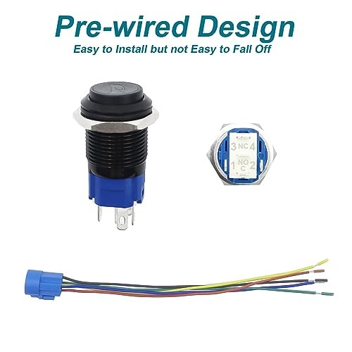 Horn Button, Momentary Push Button Switch, Horn Switch for Car Black