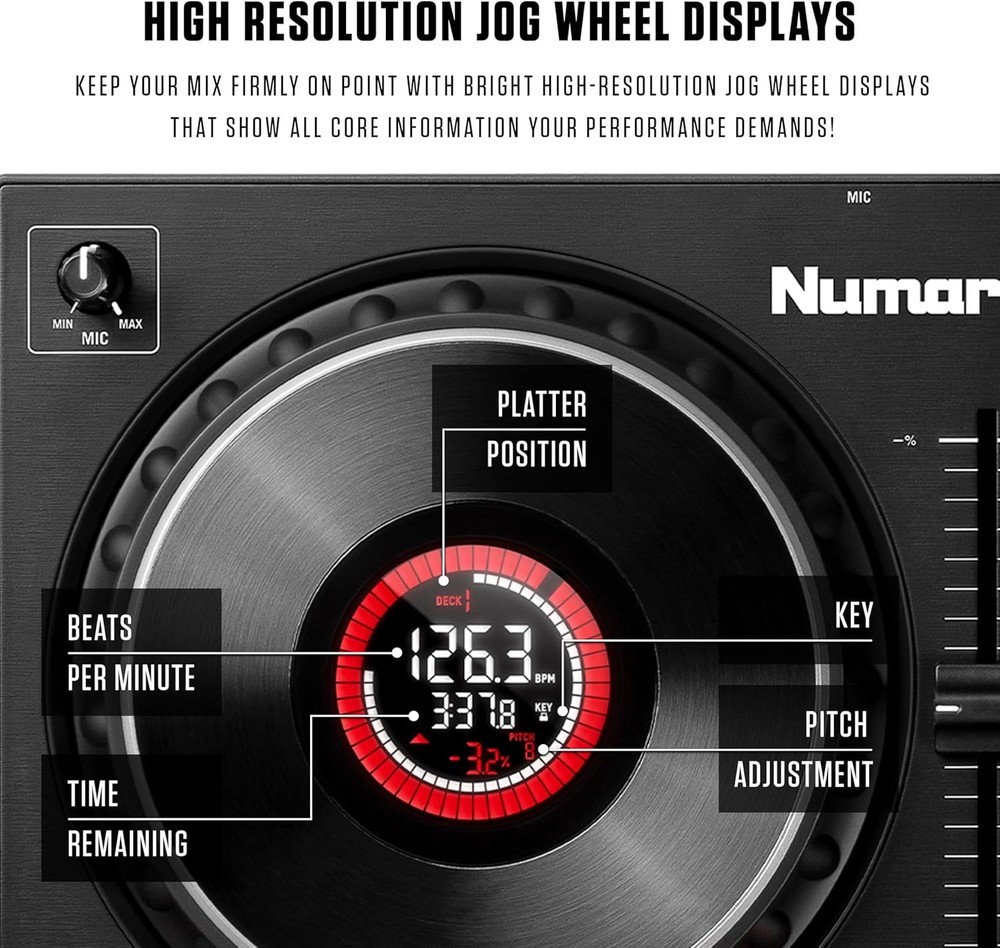 High-Resolution DJ Controller with Touch Jog Wheels and Instant Loop Controls