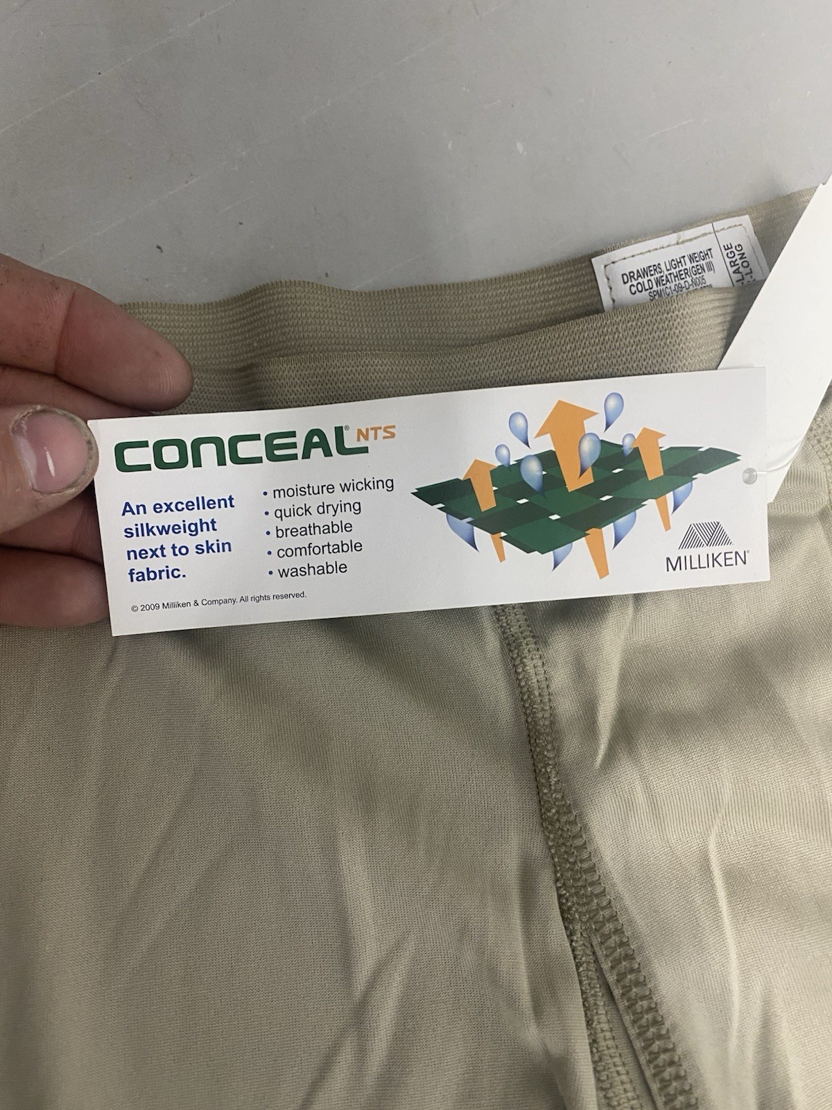 New US Military Milliken Drawers Light Silk Weight Long John Pants XL X-Long