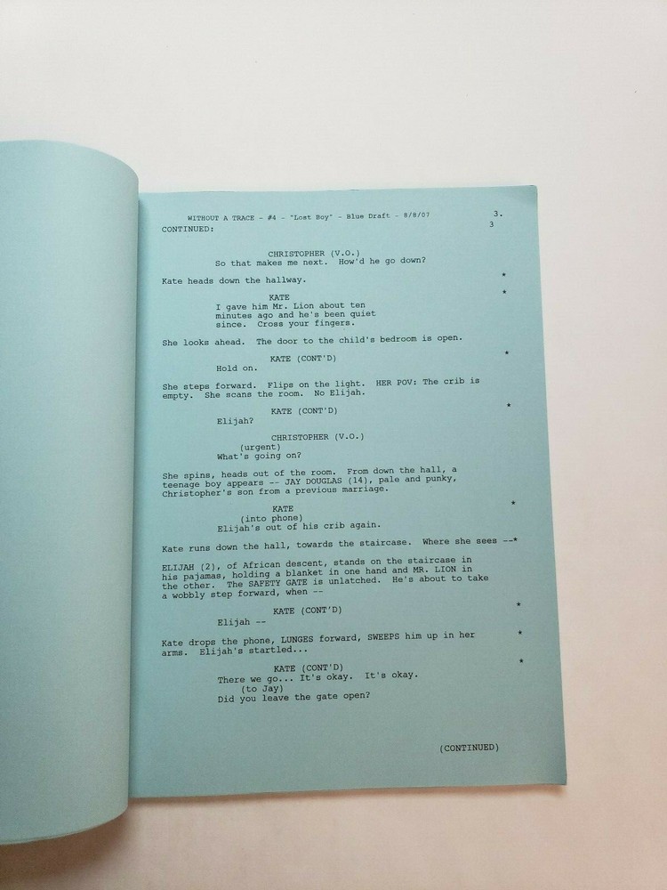 WITHOUT A TRACE / Byron Balasco 2007 TV Script, Poppy Montgomery "Lost Boy"