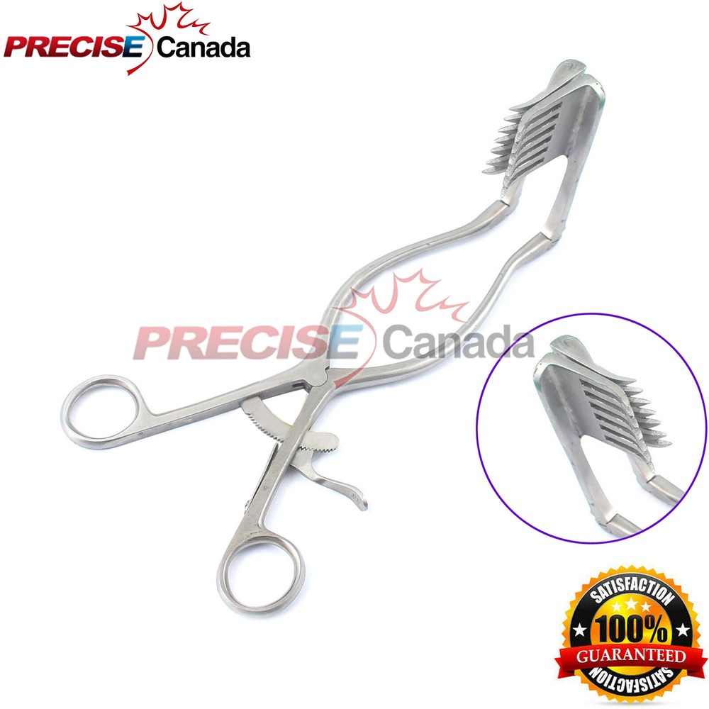 Beckman Weitlaner Retractor 12.5" 7x7 Prong Sharp Hinged Surgical Instruments