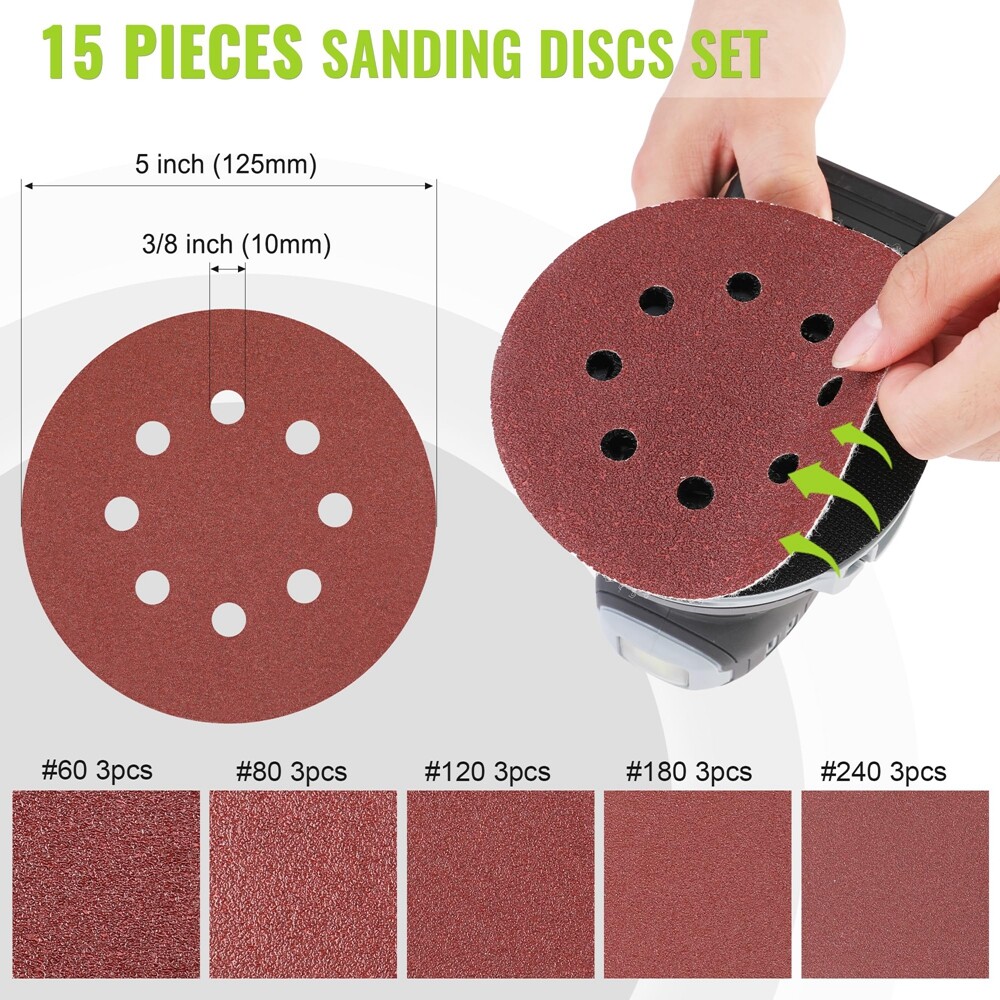 WORKPRO Cordless Brushless Random Orbital Sander 6 Variable Speed 6000-12000 OPM