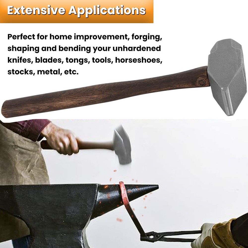 4LB Blacksmith Hammer Cross Peen for Farrier Knife Maker Bladesmith Forging Tool