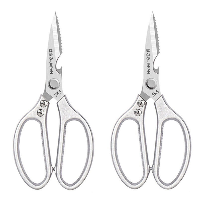 2Pcs SK5 Kitchen Scissors Chef Shears Fish Chicken Bone Beer Bottle Cap Opener