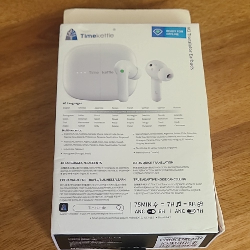 Timekettle M3 Translator Earbuds 40 Languages OpenBox