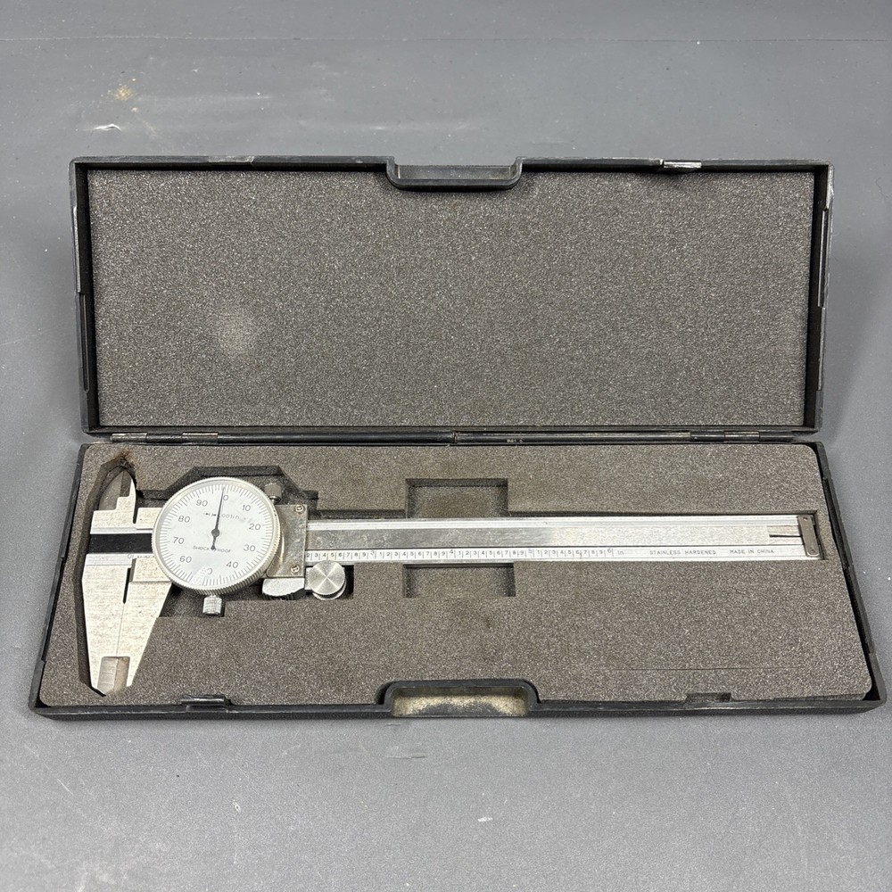 Aerospace Stainless Hardened 6" Caliper With Case .001 #M4