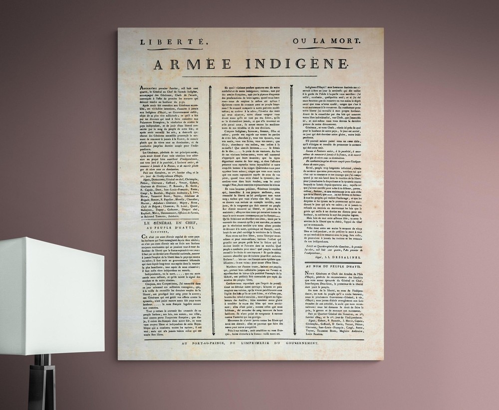 1804 Haitian Declaration Independence Founding Document of First Black Republic