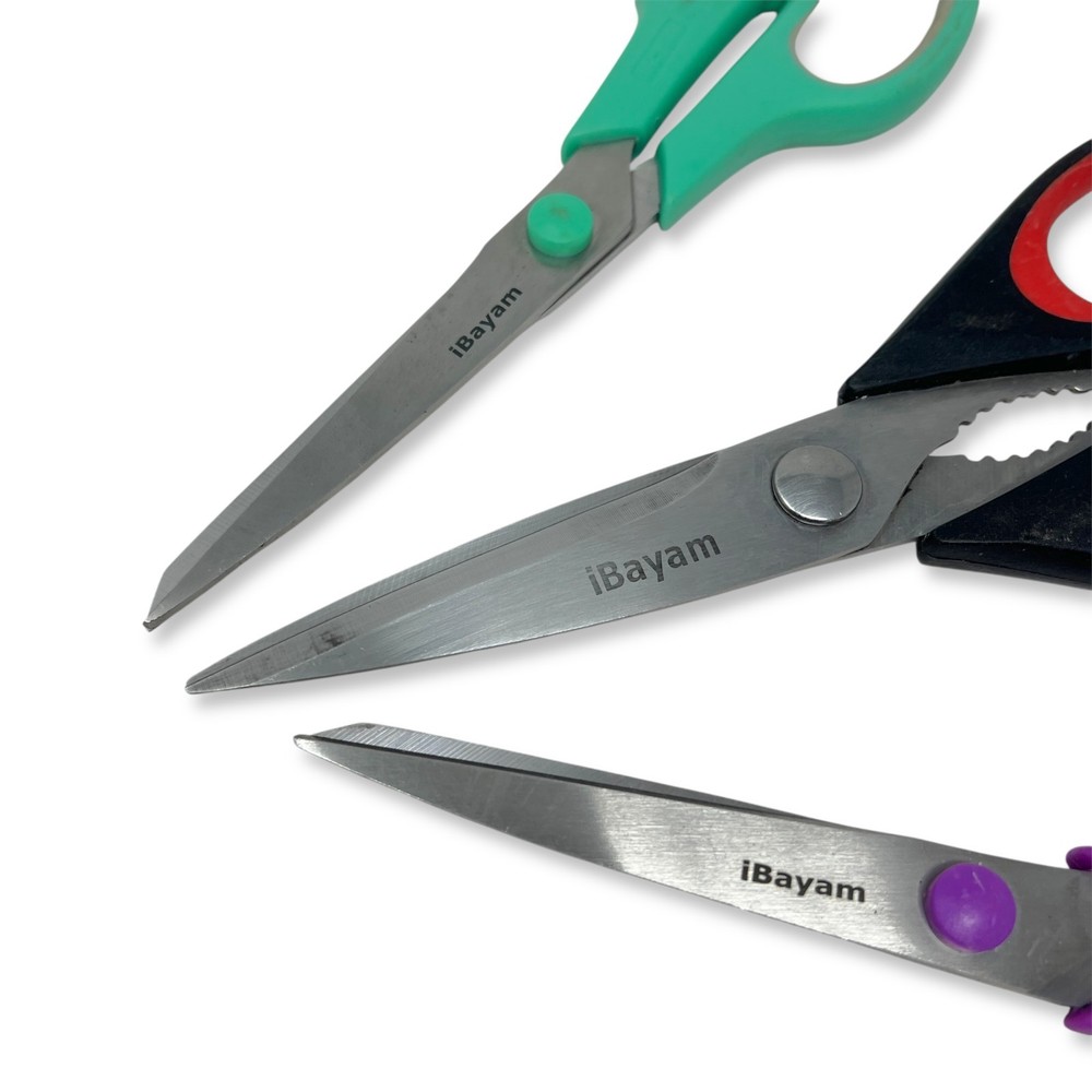 iBayam Multi-Purpose Mixed Scissors Lot, Kitchen All Purpose Shears, 3 Pcs