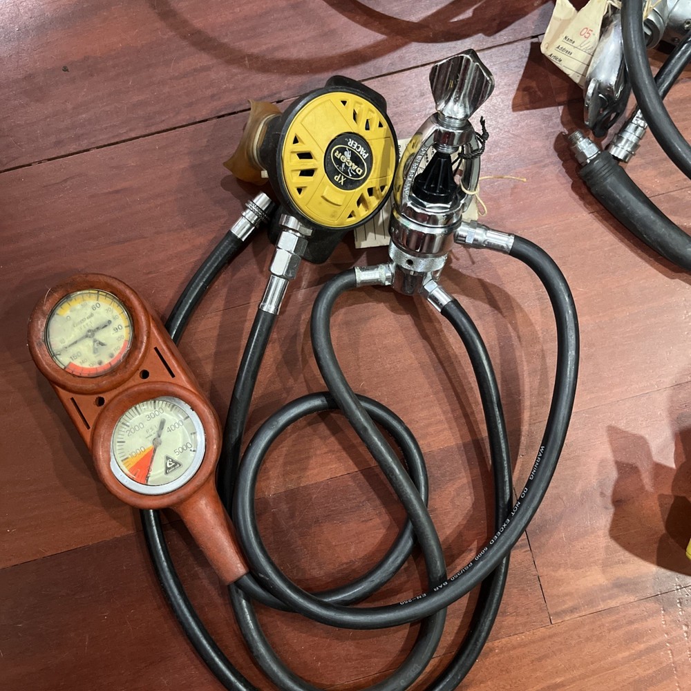 7 Diving Regulators 5 Secondary Valves And Assorted Gauges Scuba Pro Decor Mares
