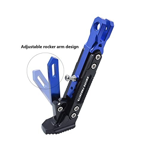 Universal Motorcycle Kickstand Adjustable Foot Side Support Parking Blue