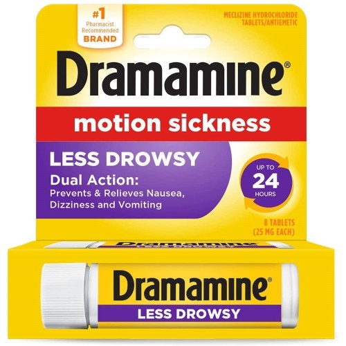 Dramamine Motion Sickness Relief Less Drowsey Formula 8 Count Best Deal