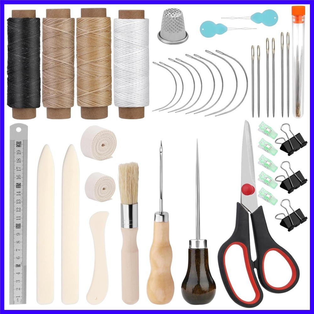 41 Pcs Book Binding Kits 3 Pcs Bone Folder Paper Creaser Paper Folding Tool B...