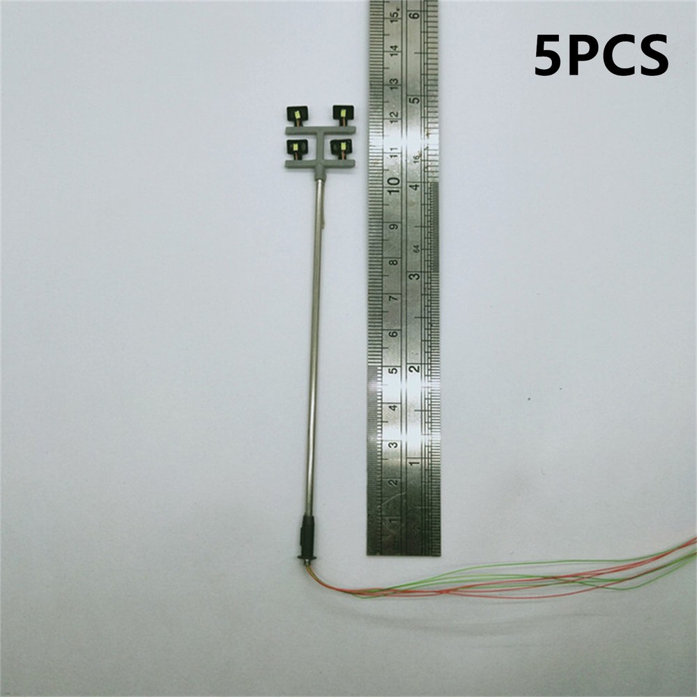5PCS 1:100 Train Light Railway LED Lamp Post Building Scenery Layout Model