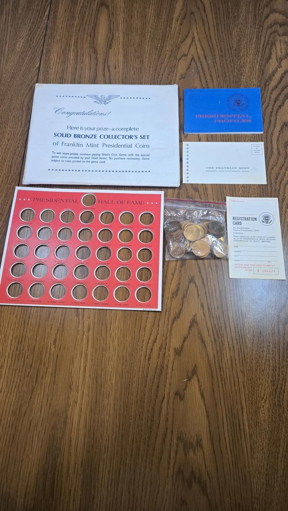 Franklin Mint Presidential Solid Bronze Collectors Coin Set
