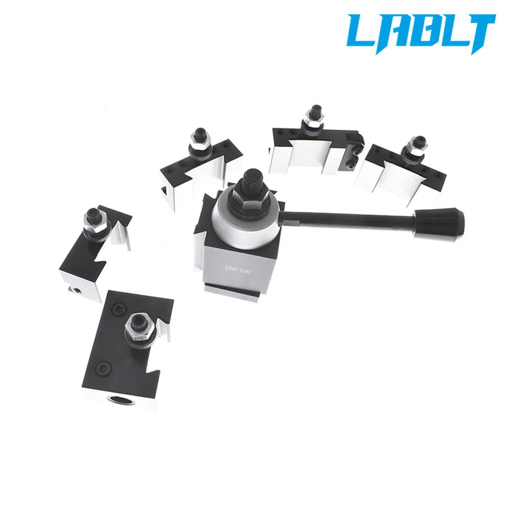LABLT 6PCS AXA 250-100 Piston Type Quick Change Tool Post Set Swing Dia 12"