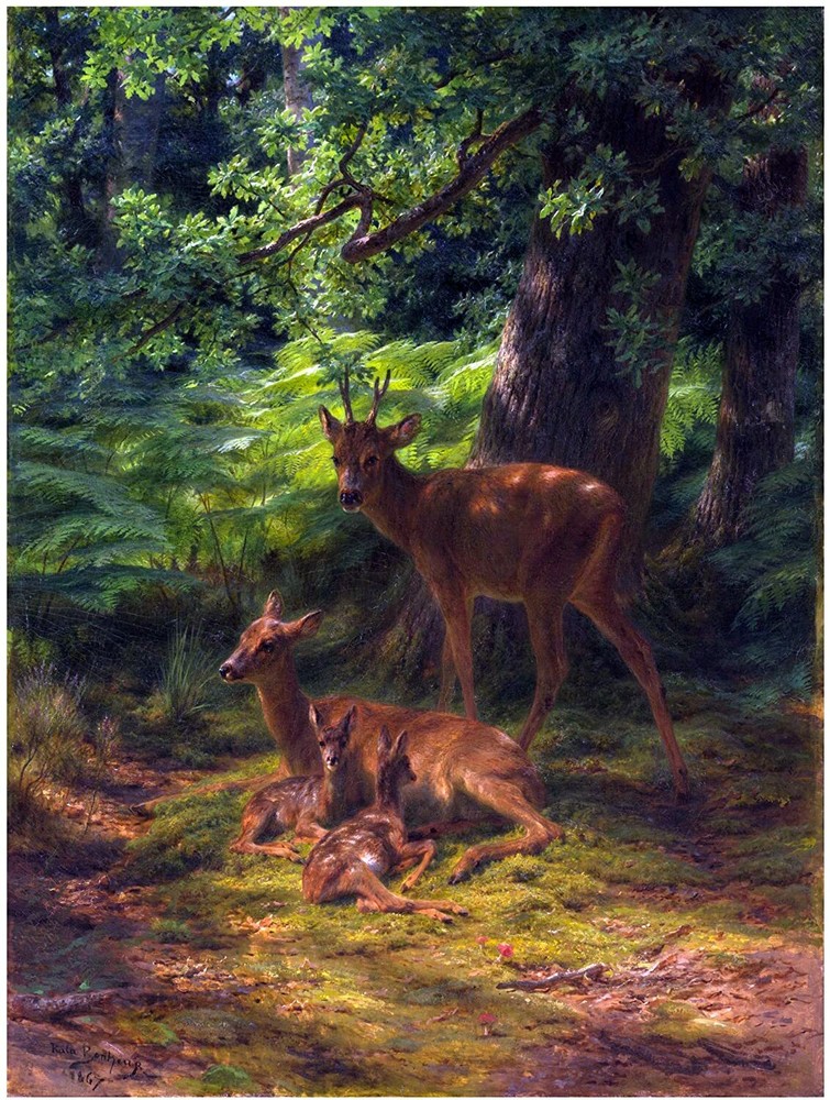 Deer Forest Summer R. Bonheur Tile Mural Kitchen Bathroom Backsplash Ceramic
