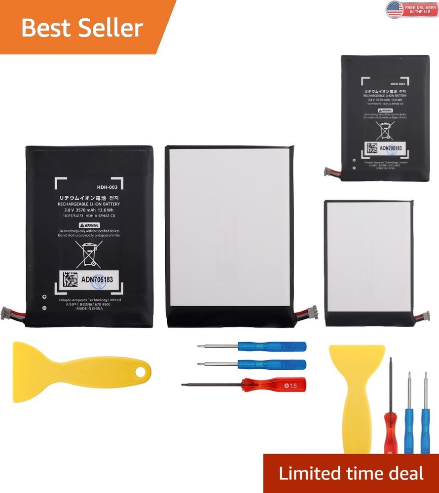 Lithium-Ion Battery Compatible with Switch Lite - 3570mAh, Tools Included
