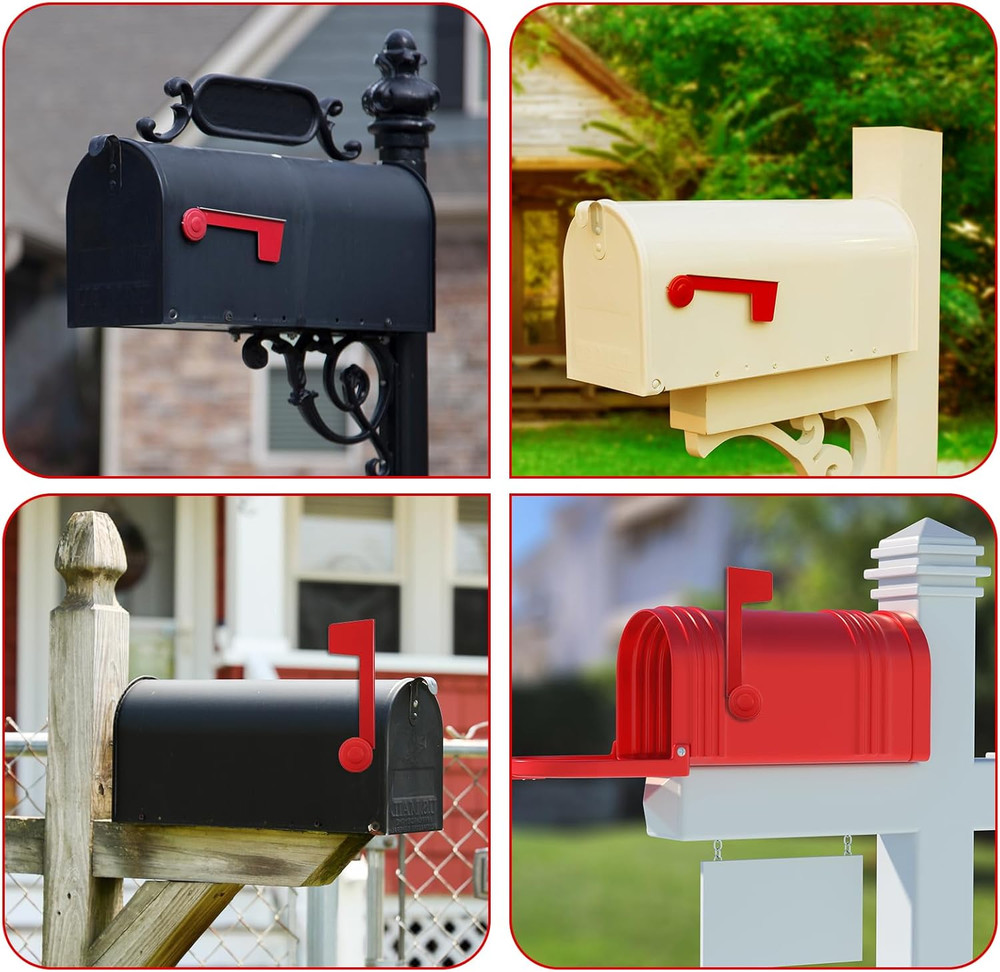 Mailbox Flag Replacement, Red Flag for Mailbox Metal Mail Box Flags Replacement