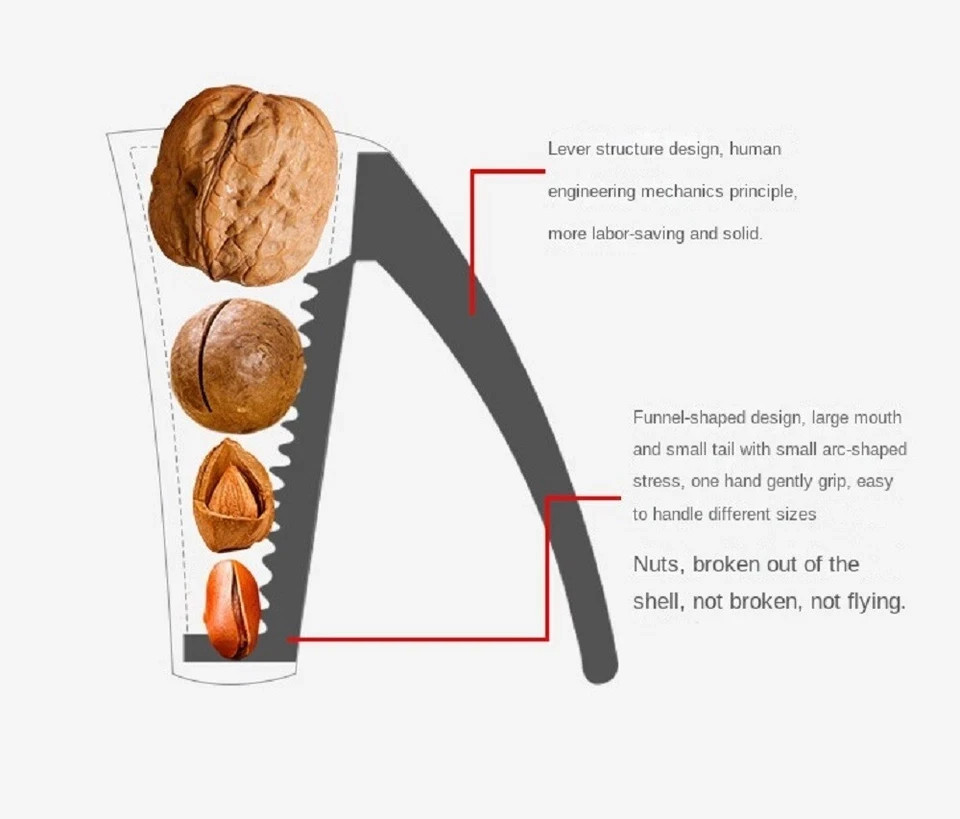 Nut Cracker Bottle Style Ergonomic Walnut Pecan Opener Sheller Tool 1-Pack