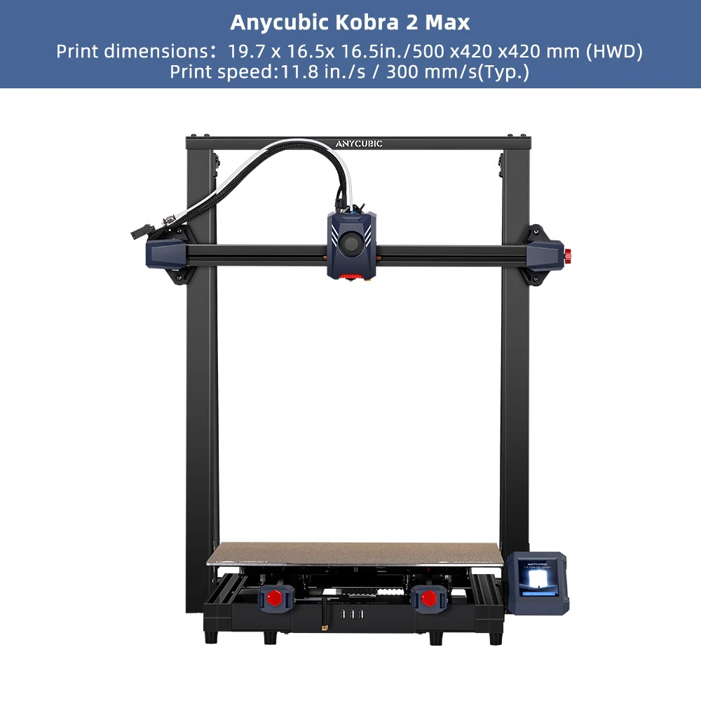 2 MAX FDM Large Format 3D Printer Build Size with 500mm/s Maximum Print Speed