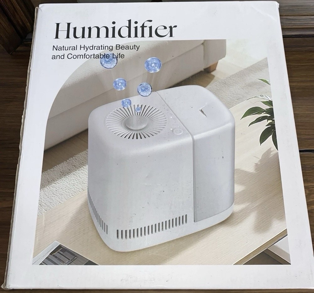 Bedside Evaporative Humidifier w/ Remote 2.5L Night Light, Adjustable, Timer