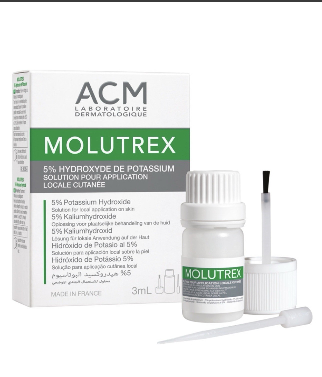 ACM Molutrex 5% Potassium Hydroxide | Dermatological Topical Skin Solution 3ml